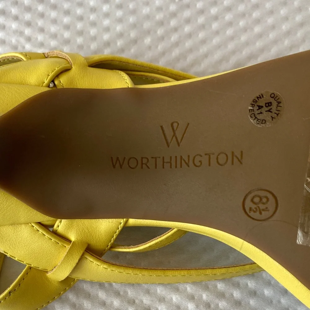 Worthington Yellow Strappy Heels Size 8.5M